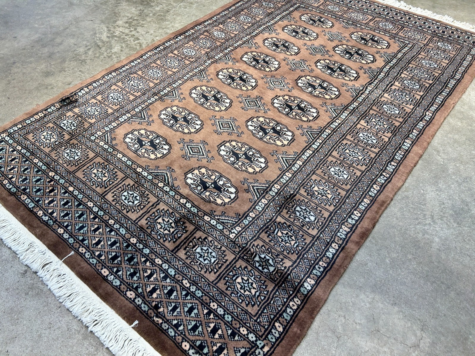 3'1"x5' Hand-Knotted 100% Wool Pile Bokhara Rug