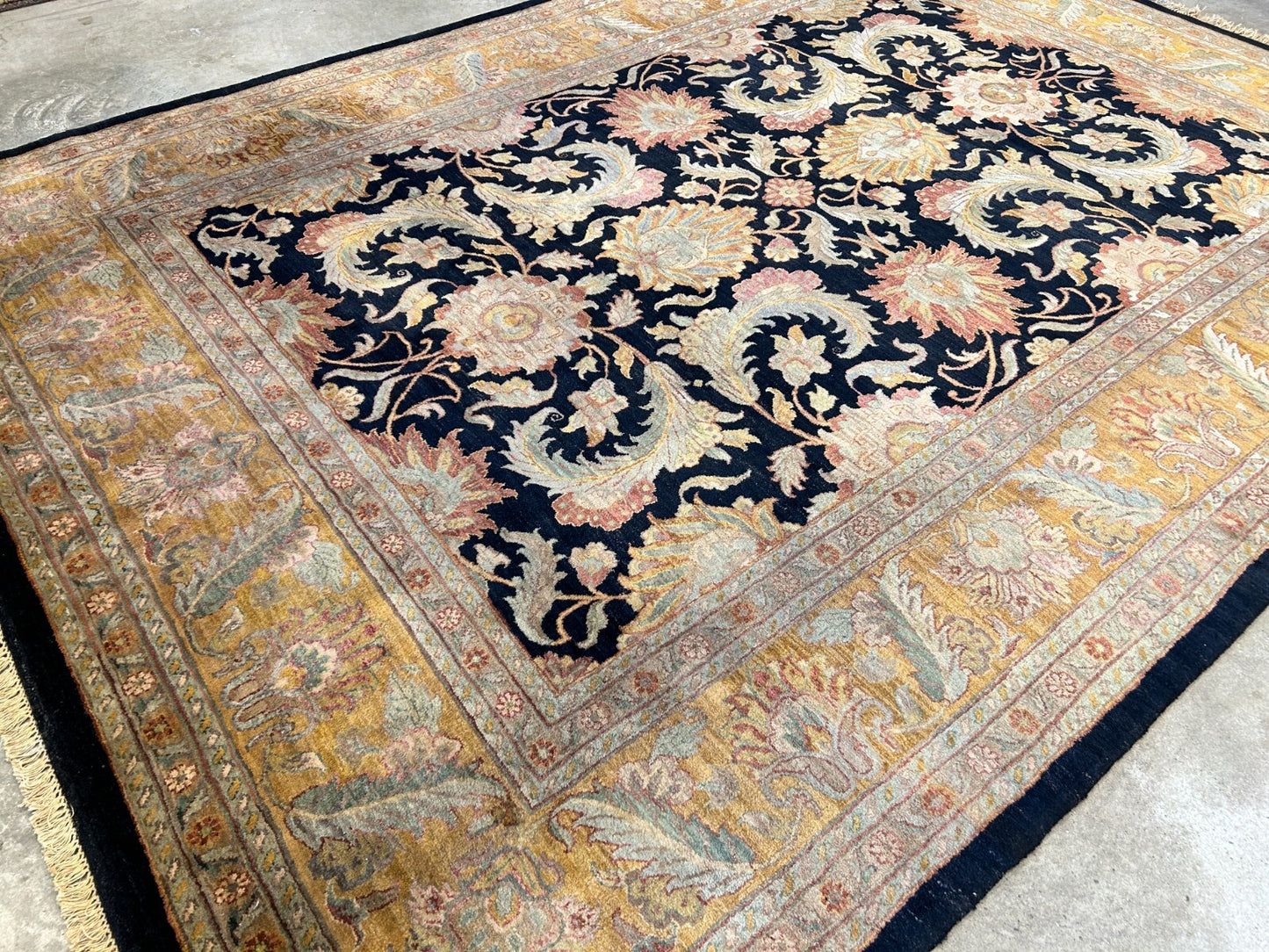 9' x 12' Hand-Knotted 100% Wool Carpet - Indian Agra Area Rug