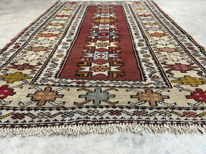 3'x5' Antique Hand-Knotted 100% Wool Pile Caucasian Area Rug - Carpet