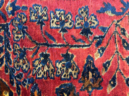 4'10"x6'6" Antique Hand-Knotted 100% Wool Pile Sarouke Area Rug - Carpet