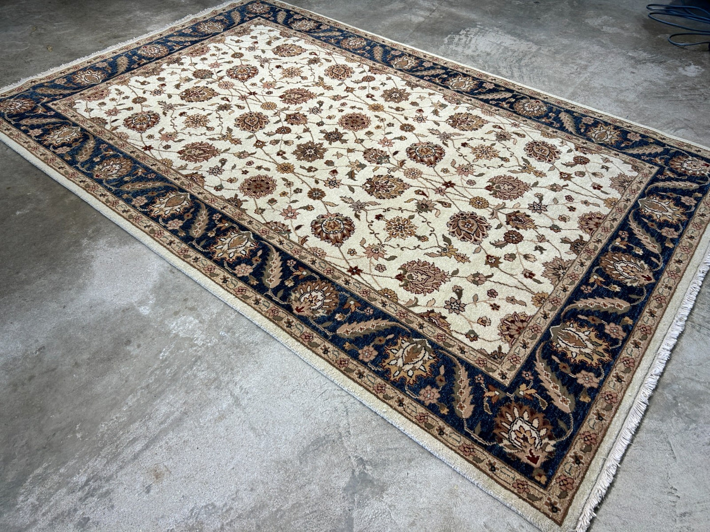 6'x9' Hand-Knotted 100% Wool Pile Indian Agra Carpet - Area Rug