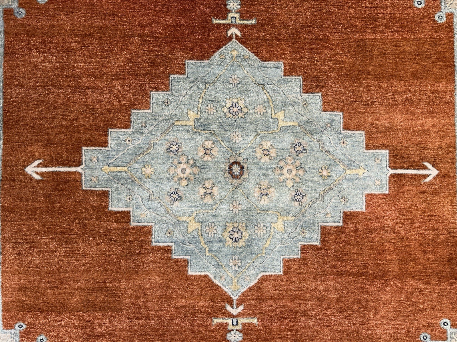 7’10”x9’11” Hand-Knotted 100% Wool Pile Indoserapi Area Rug - Carpet