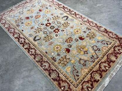3'x5'2" Fine Hand-Knotted 100% Wool Pile Pakpishawar Area Rug