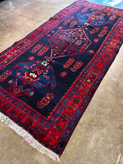 4'7" x 9'9'' Hand-Knotted 100% Lamb Wool Bidjare Area Rug
