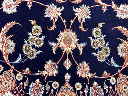 8'8"x11'9" Extra Fine Hand-Knotted Wool & Silk Isfahane Rug