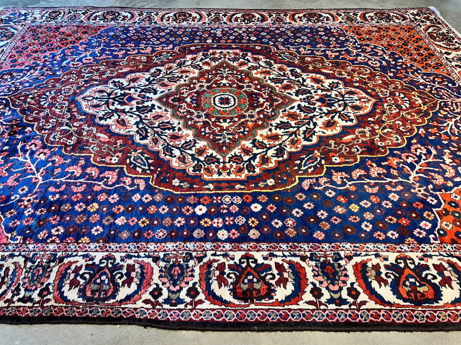 8'4"x11'6" Hand-Knotted 100% Wool Pile Bakhtiarie Rug