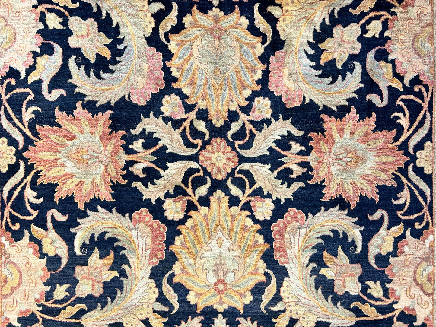 9' x 12' Hand-Knotted 100% Wool Carpet - Indian Agra Area Rug