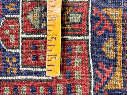 3'x4'2" Antique Hand-Knotted 100% Wool Pile Afghan Rug