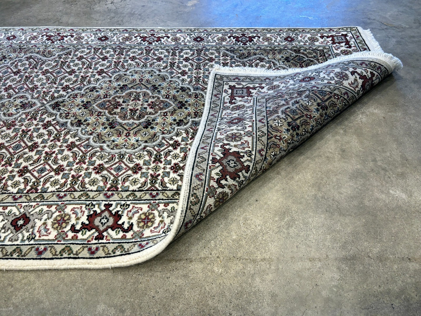 3'x5' Hand-Knotted Wool & Silk Pile Tabrize Mahi Rug