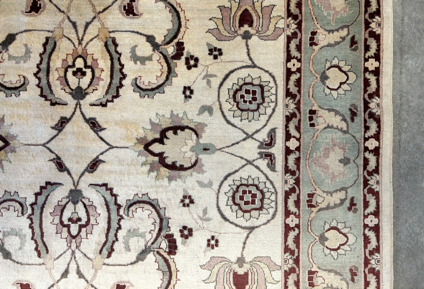 7'1"x9'1" Hand-Knotted 100% Wool Pile Indian Arut Carpet - Area Rug