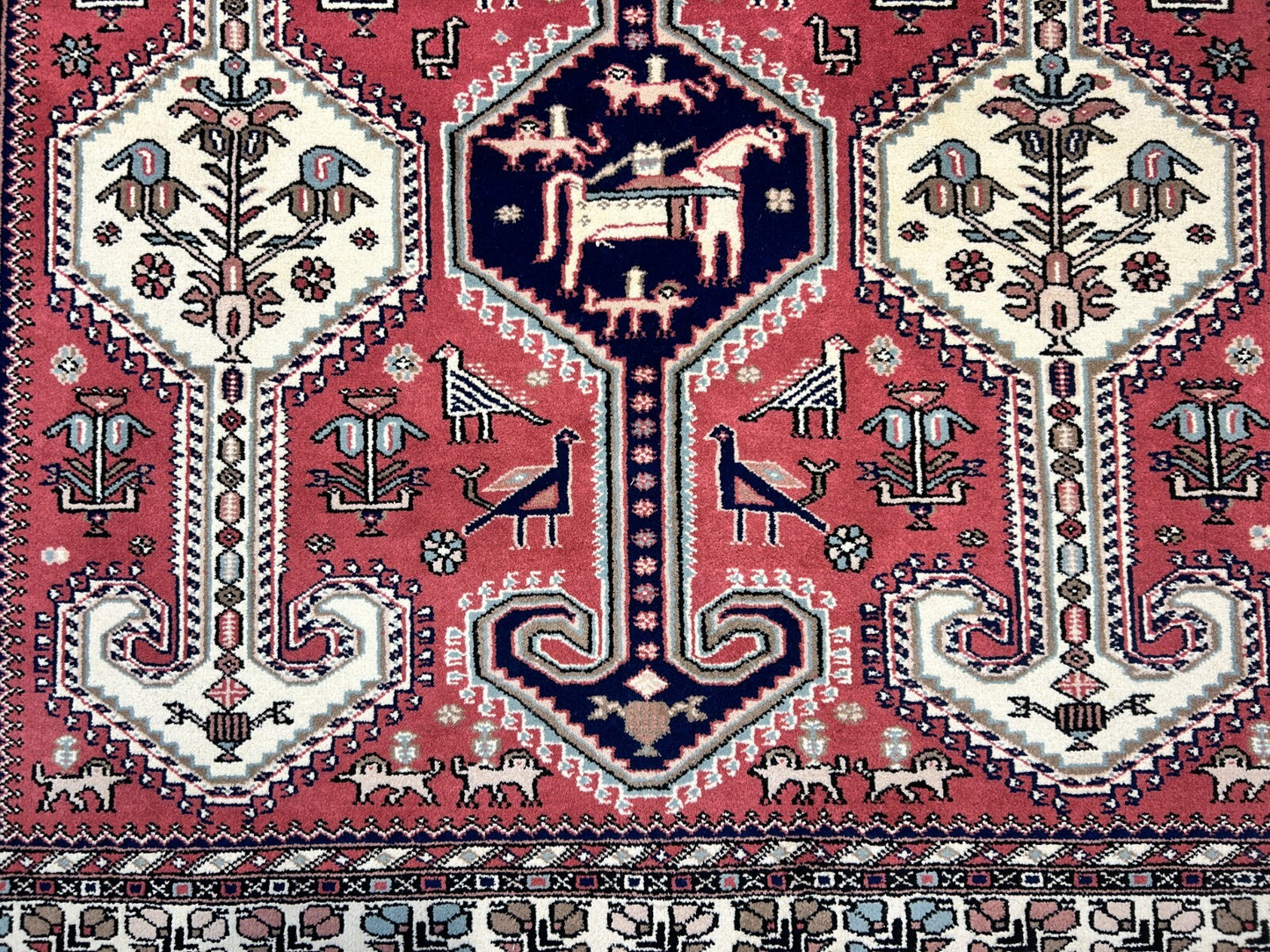 6'2"x9'0" Hand-Knotted 100% Wool Pile Indian Serapi Carpet - Area Rug