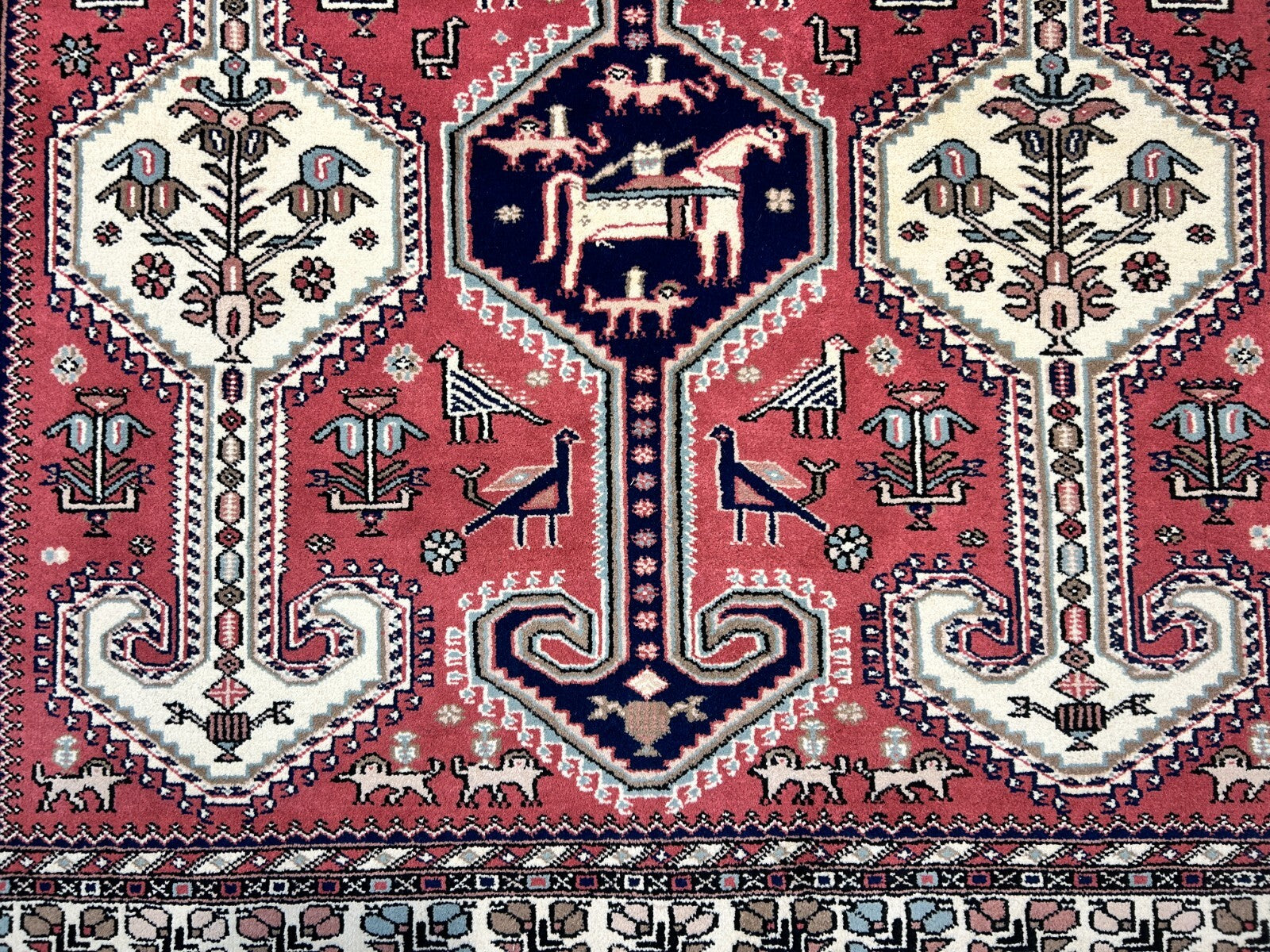 6'2"x9'0" Hand-Knotted 100% Wool Pile Indian Serapi Carpet - Area Rug