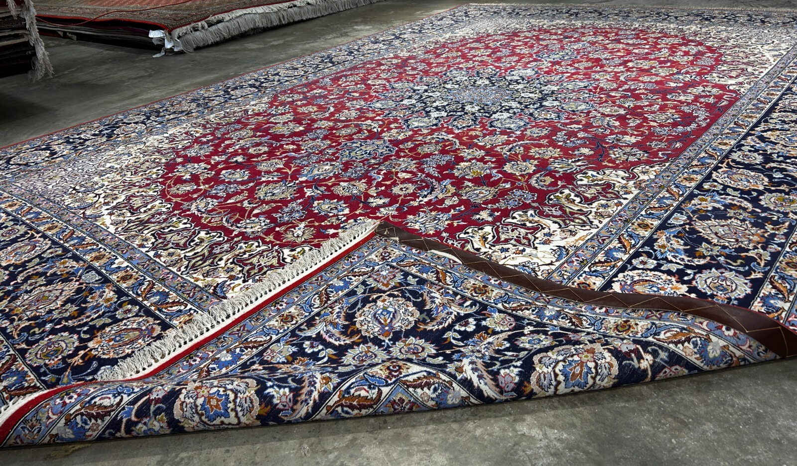 8'1"x11'6" Extra Fine Hand-Knotted Wool & Silk Isfahane Rug