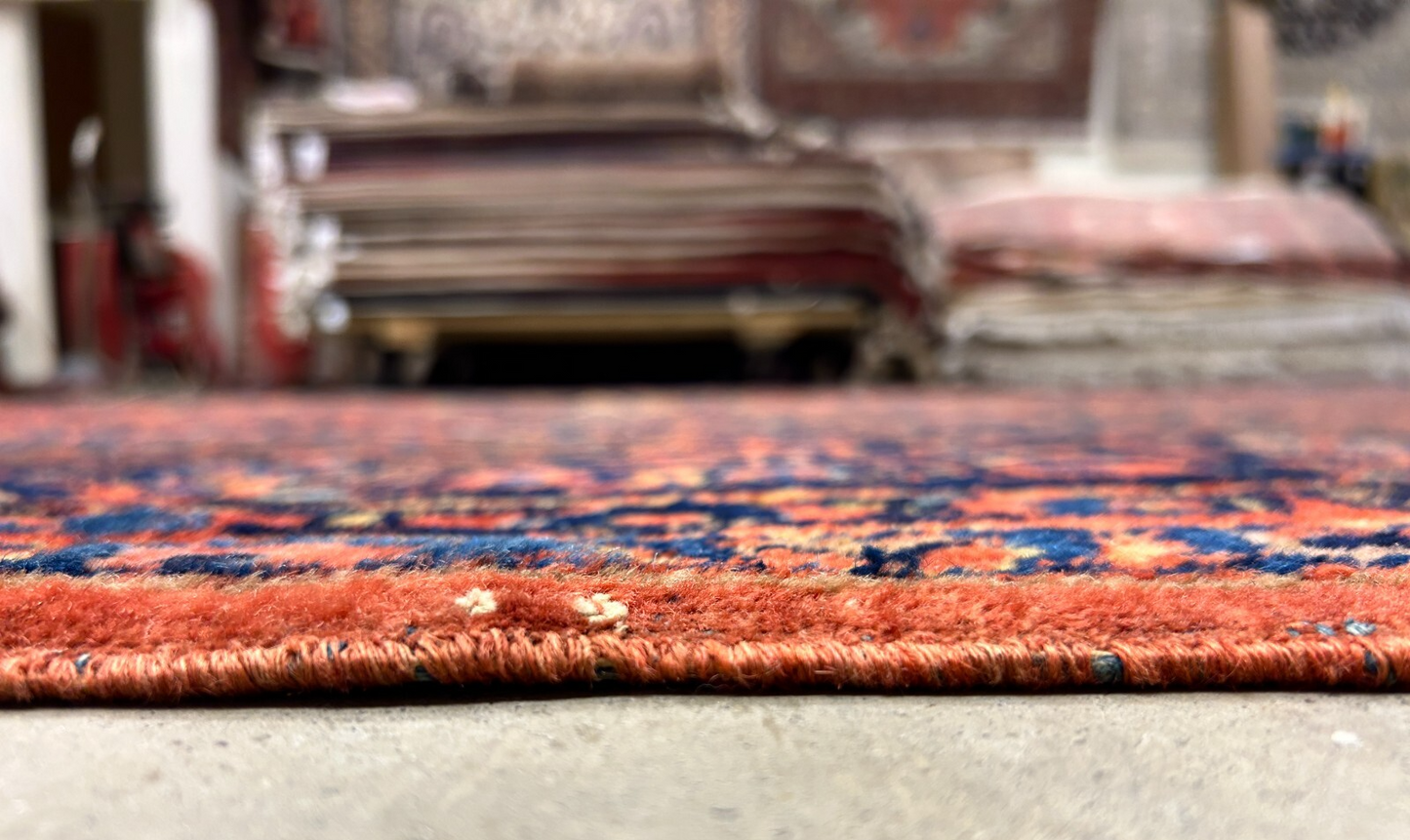 9'3"x12'7" Antique Fine Lamb Wool Sarouke Rug Hand-knotted Carpet