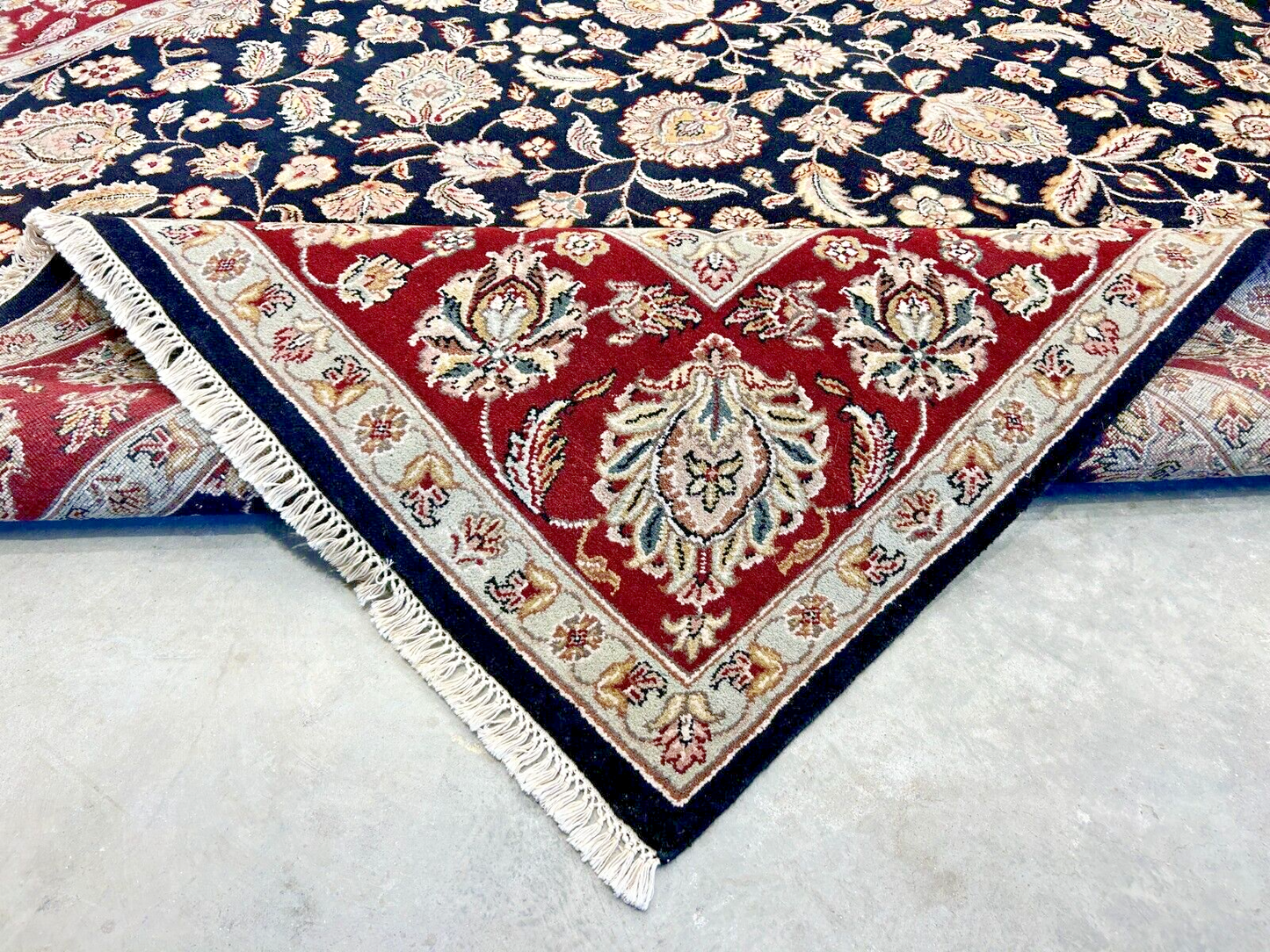9' x 12' Hand-Knotted 100% Wool Carpet - Indian Agra Area Rug