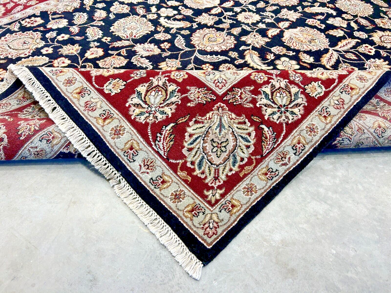 9' x 12' Hand-Knotted 100% Wool Carpet - Indian Agra Area Rug
