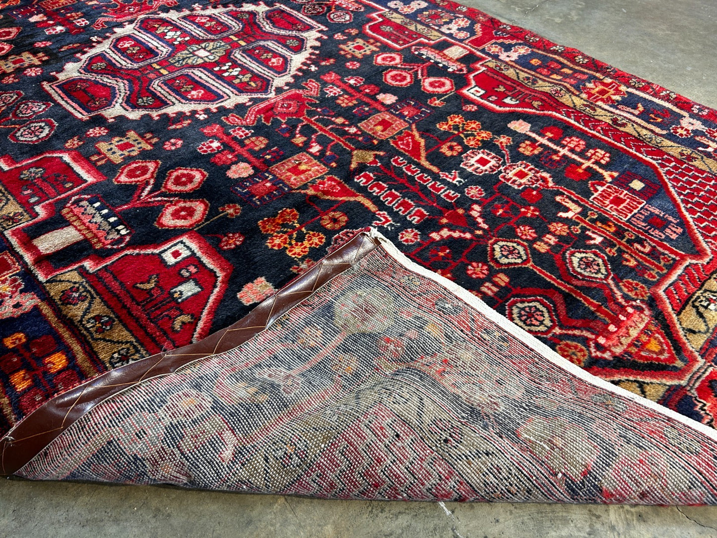 5'0" x 9'5" Hand-Knotted 100% Lamb Wool Pile Hamadane Area Rug- Carpet