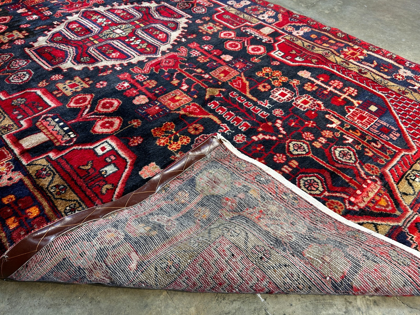 5'0" x 9'5" Hand-Knotted 100% Lamb Wool Pile Hamadane Area Rug- Carpet