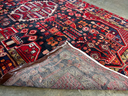 5'0" x 9'5" Hand-Knotted 100% Lamb Wool Pile Hamadane Area Rug- Carpet
