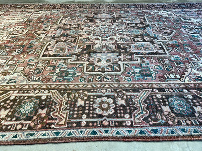 7'5"x11'5" Hand-Knotted 100% Wool Pile Herize Rug