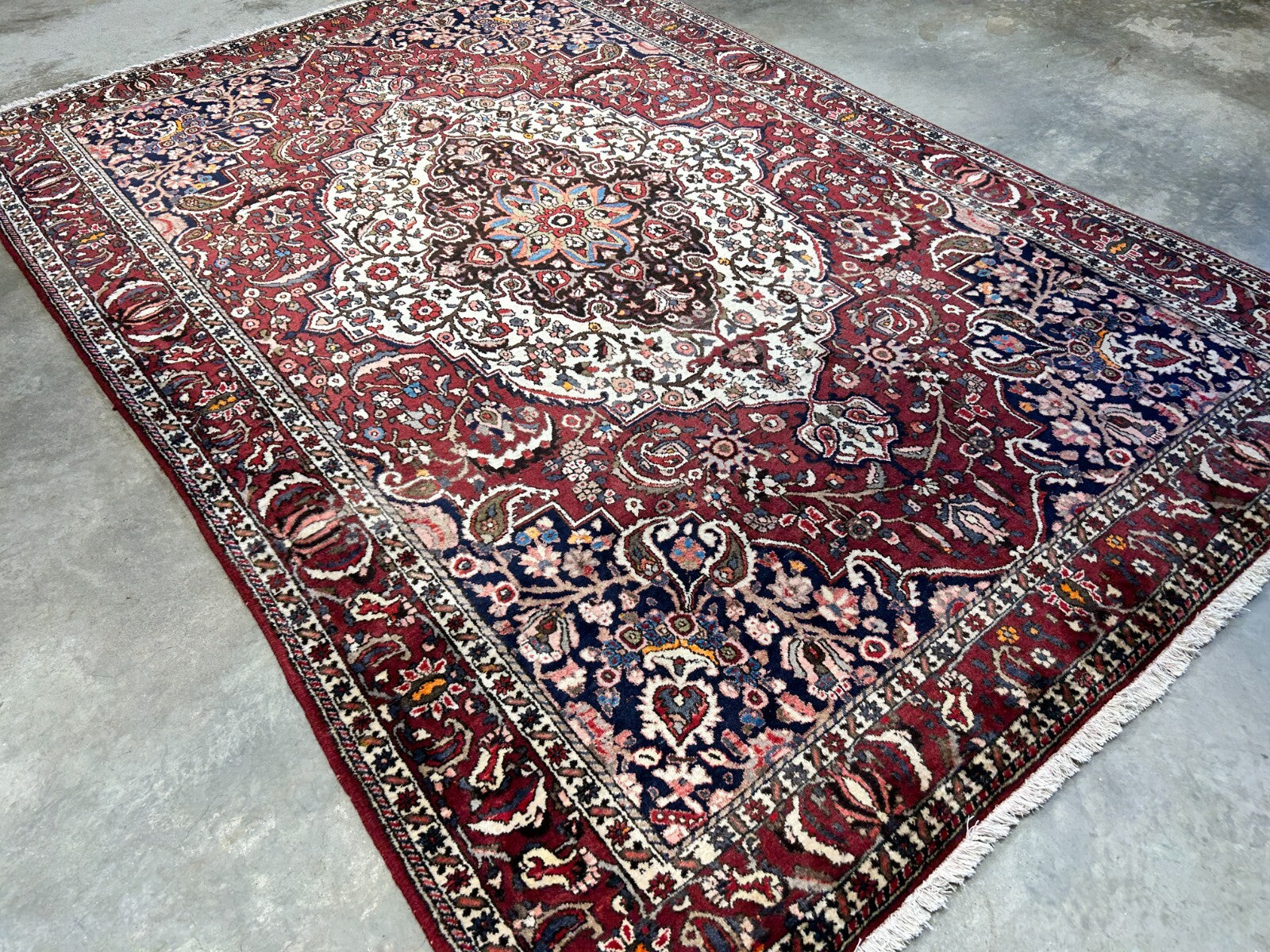 7'0"x10'3" Hand-Knotted 100% Wool Pile Bakhtiarie Carpet - Area Rug