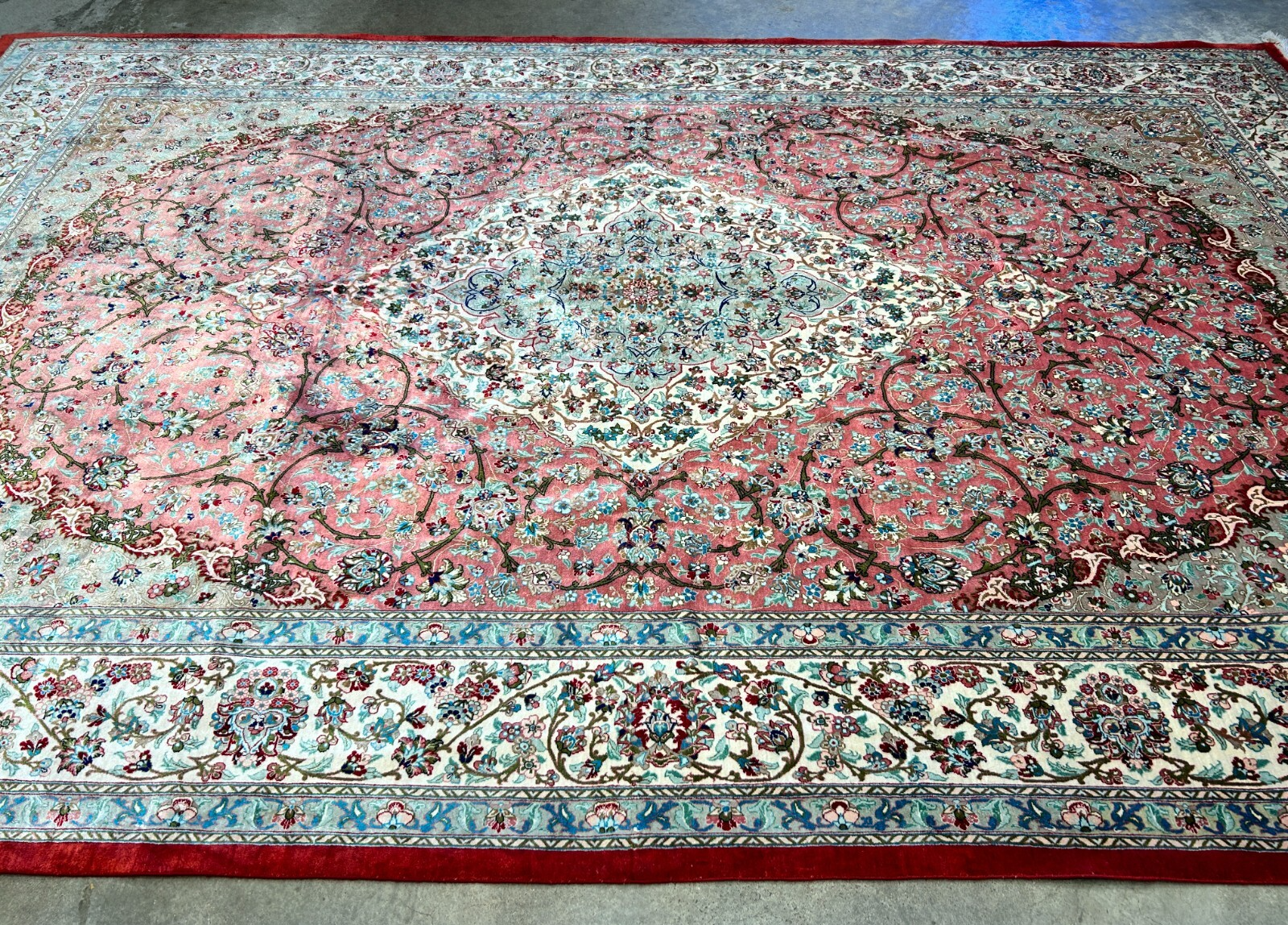 6'5"x9'5" Exquisite Hand-Knotted 100% Silk Qume Rug