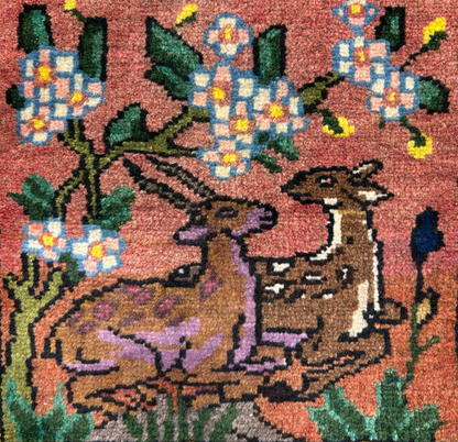 3'5"x5'2" Hand-Knotted 100% Wool Pile Bakhtiarie Area Rug - Carpet