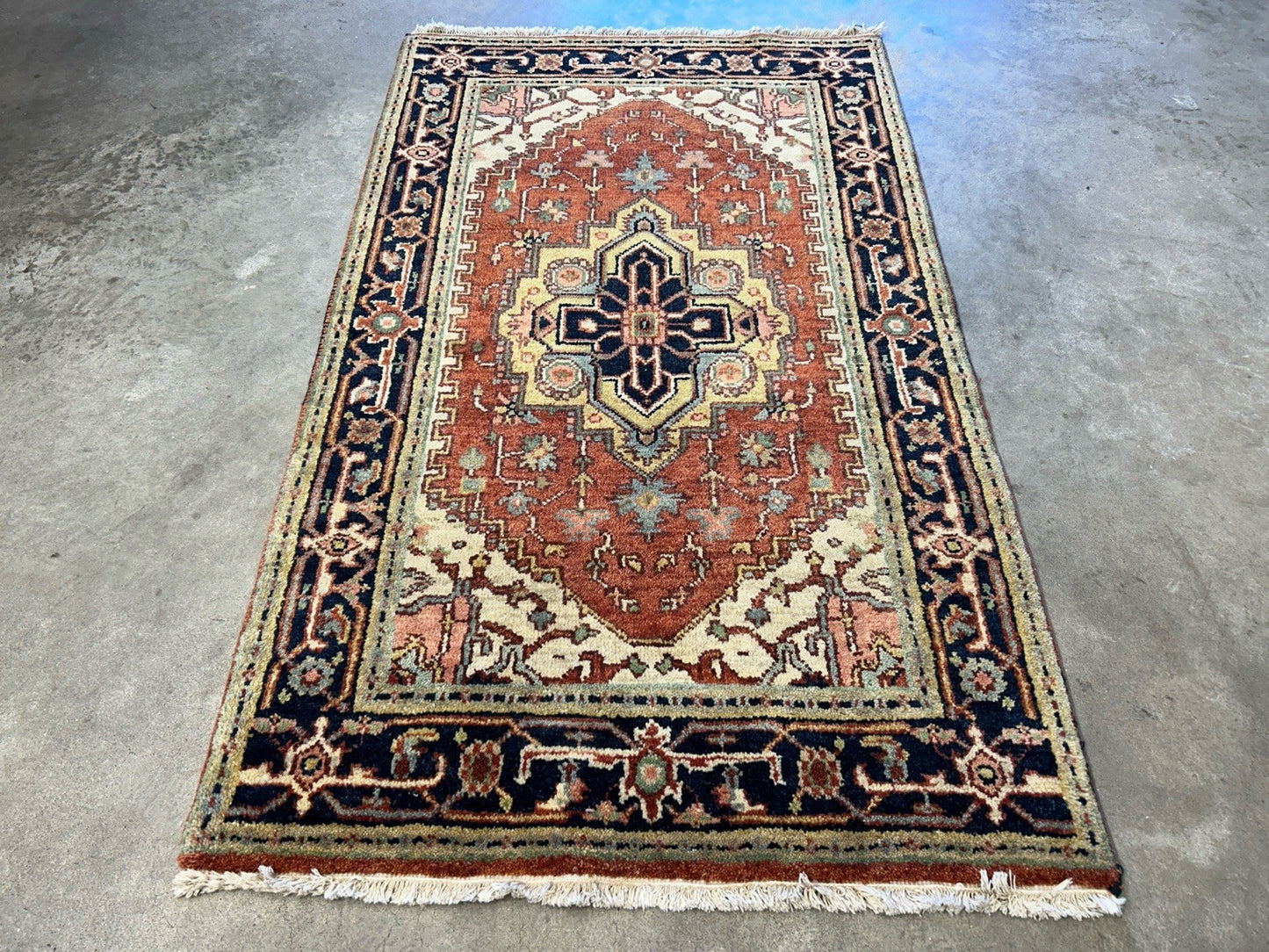 3’x5’1” Hand-Knotted 100% Wool Indoserapi Area Rug - Carpet