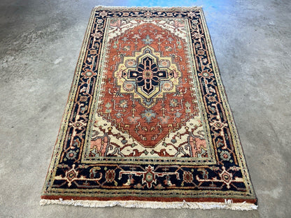 3’x5’1” Hand-Knotted 100% Wool Indoserapi Area Rug - Carpet