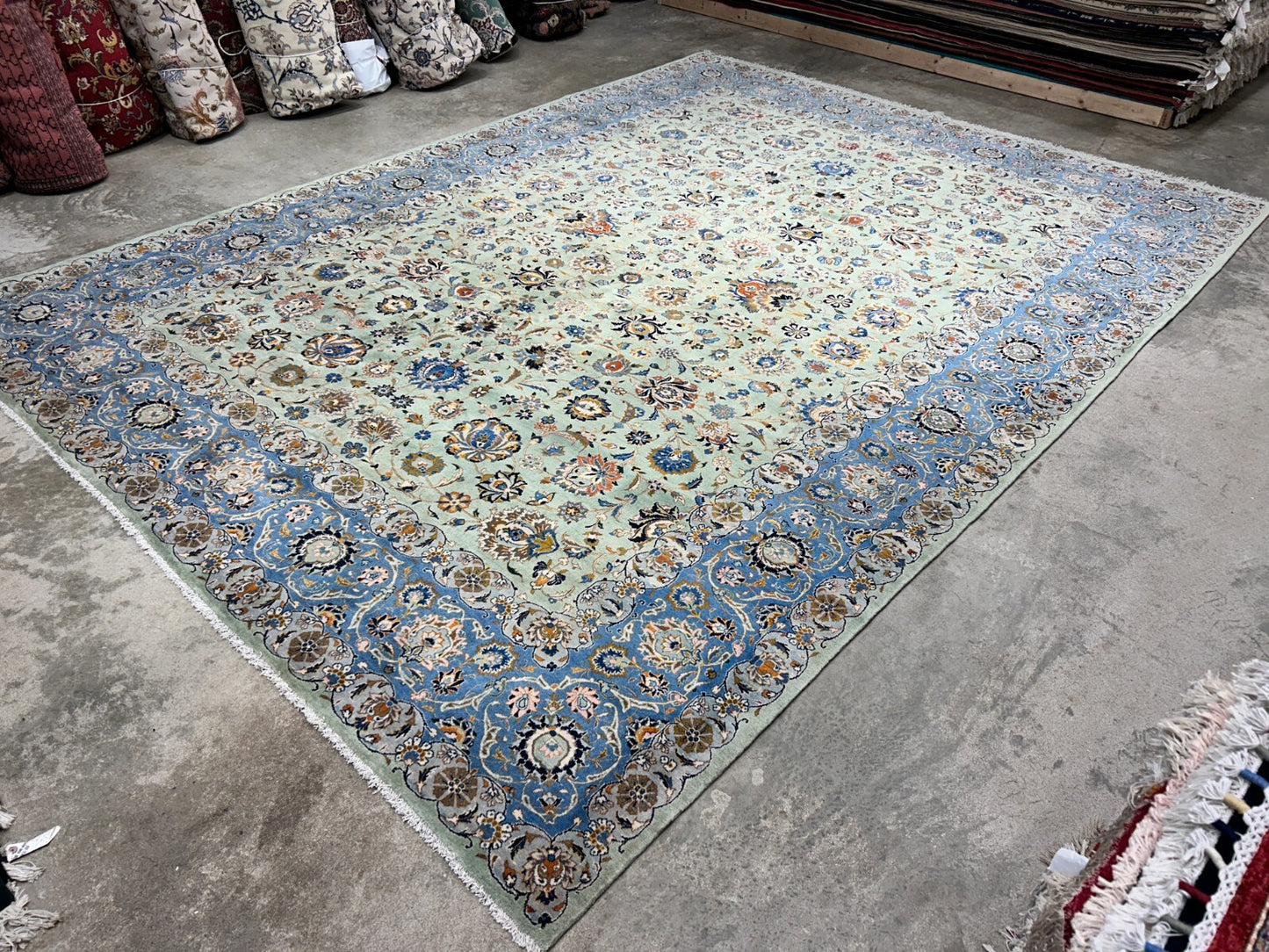 10'6"x14'6" Hand-Knotted 100% Wool Pile Kashane Rug