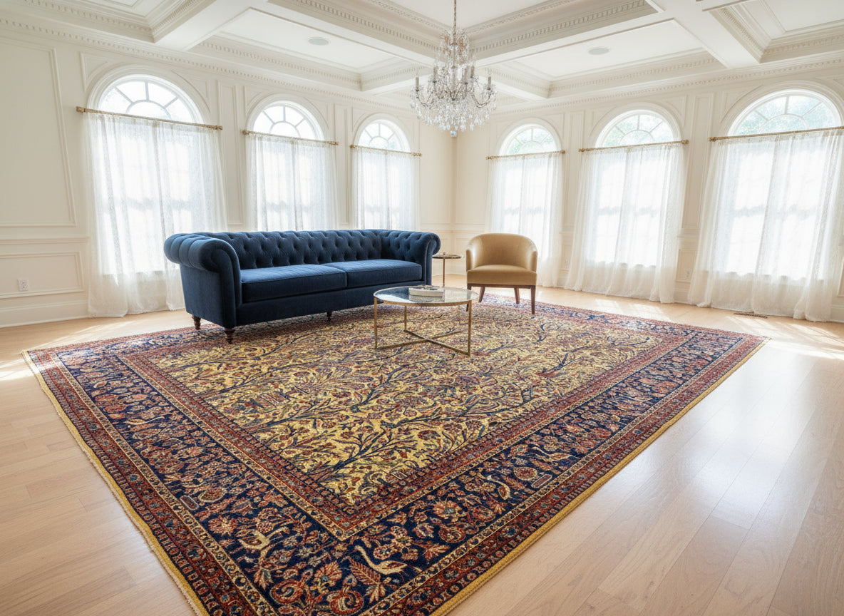 8'8"x11'9" Collector Antique 100% Wool Pile Sarouke Rug