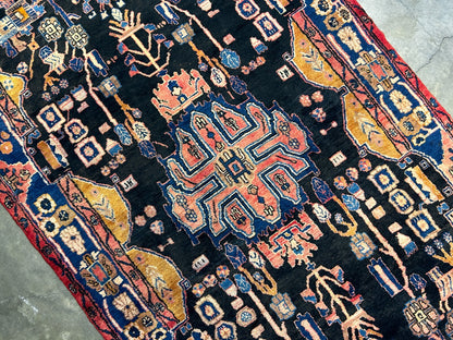 5'4" x 10'7" Hand-Knotted 100% Wool Pile Nahavande Area Rug - Carpet