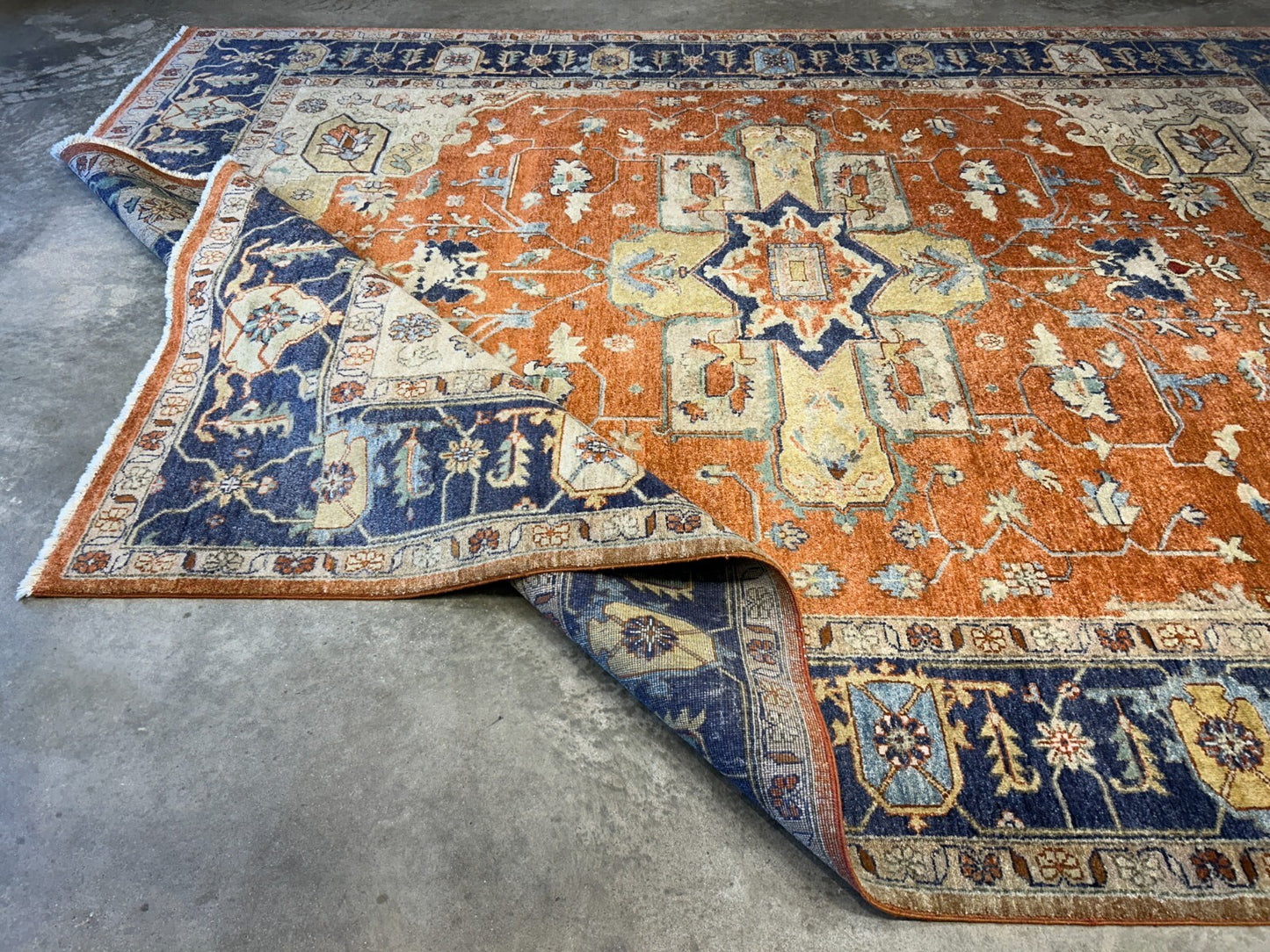 9'x12' Hand-Knotted 100%  Wool Pile IndoSerapi Rug