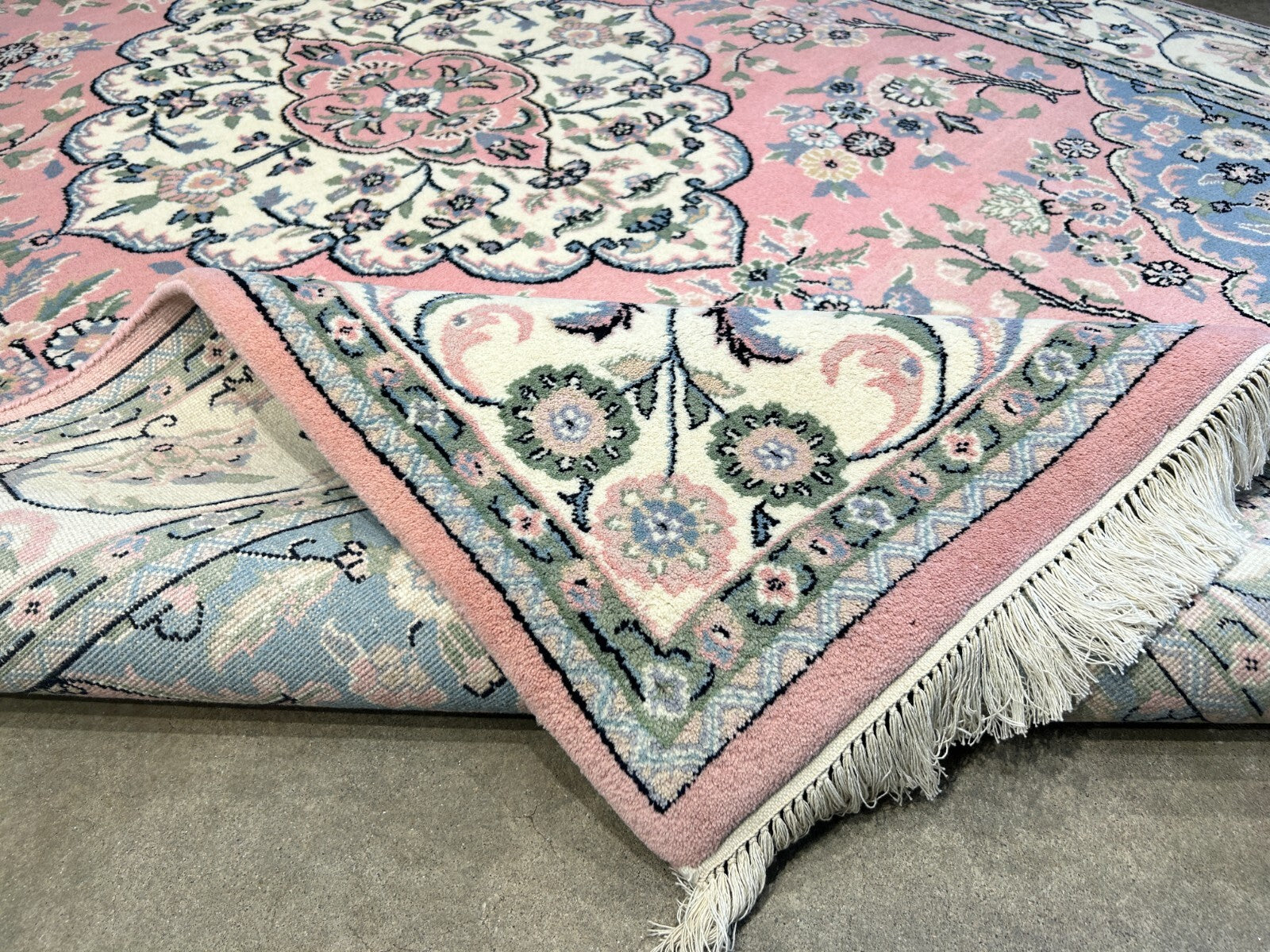 6'2"x8'10" Hand-Knotted 100% Wool Pile Tabrize Design Carpet - Area Rug