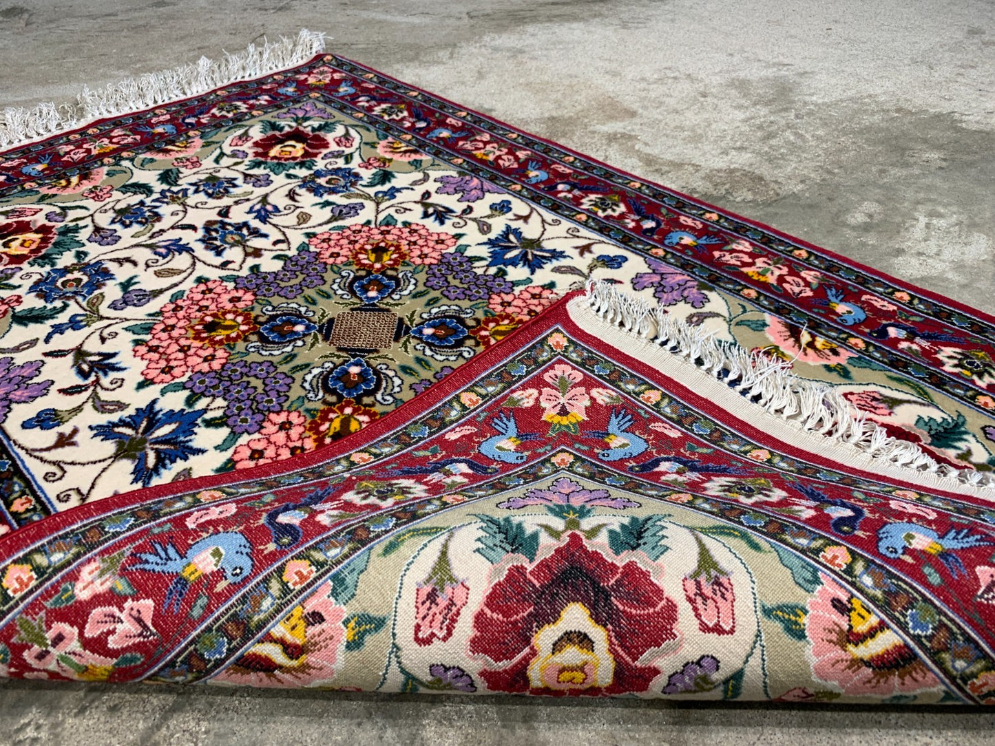 2'3"x3'6" Extra-Fine Hand-Knotted Wool & Silk Isfahane Rug