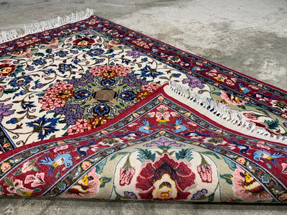 2'3"x3'6" Extra-Fine Hand-Knotted Wool & Silk Isfahane Rug