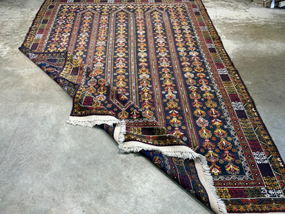 6'5"x8'9" Hand-Knotted 100% Wool Pile Balouchi Carpet - Area Rug