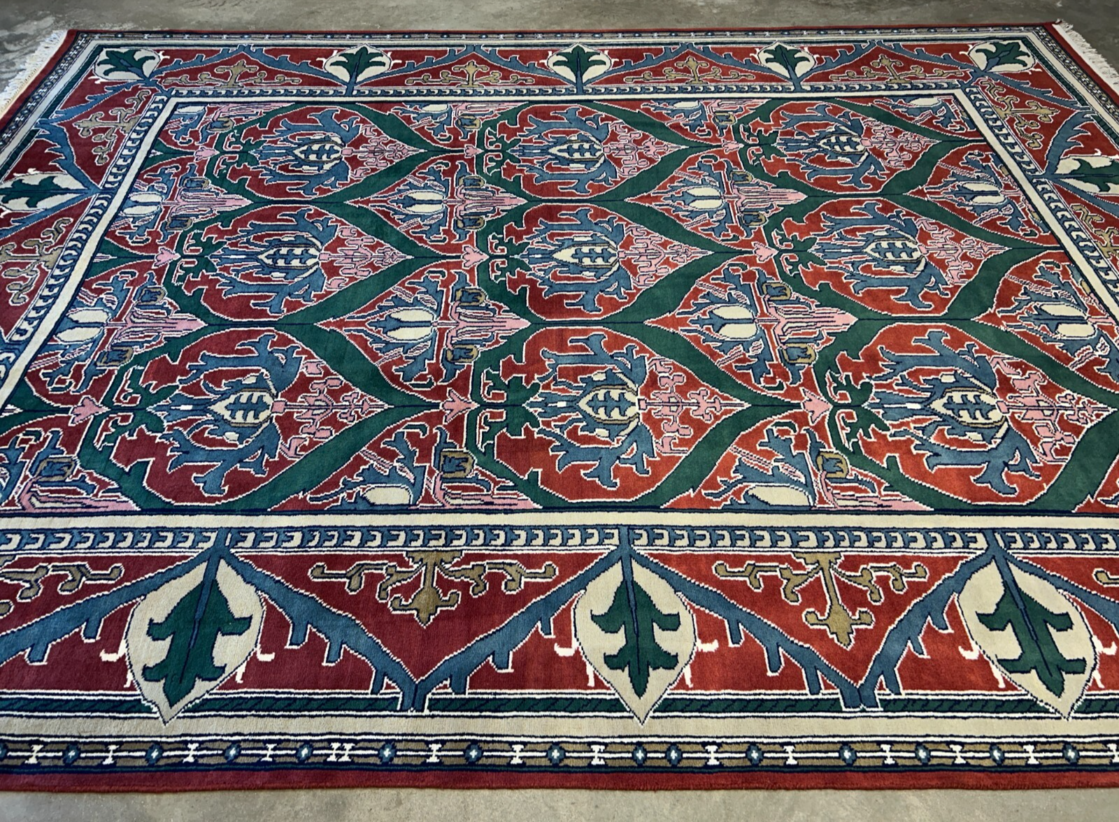 9'x12' Hand-Knotted 100%  Wool Pile All-Over Area Rug