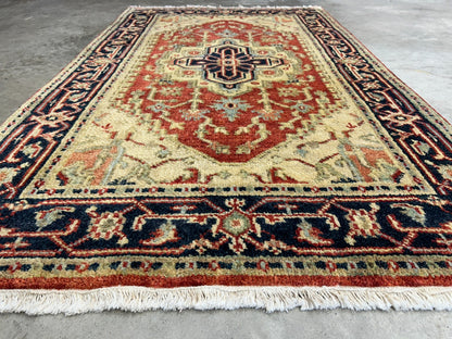 3’x5’ Hand-Knotted 100% Wool Indoserapi Area Rug - Carpet