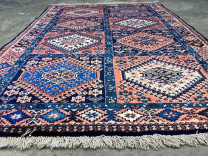 3'7"x4'9" Hand-Knotted 100% Wool Pile Yalamehe Carpet - Area Rug