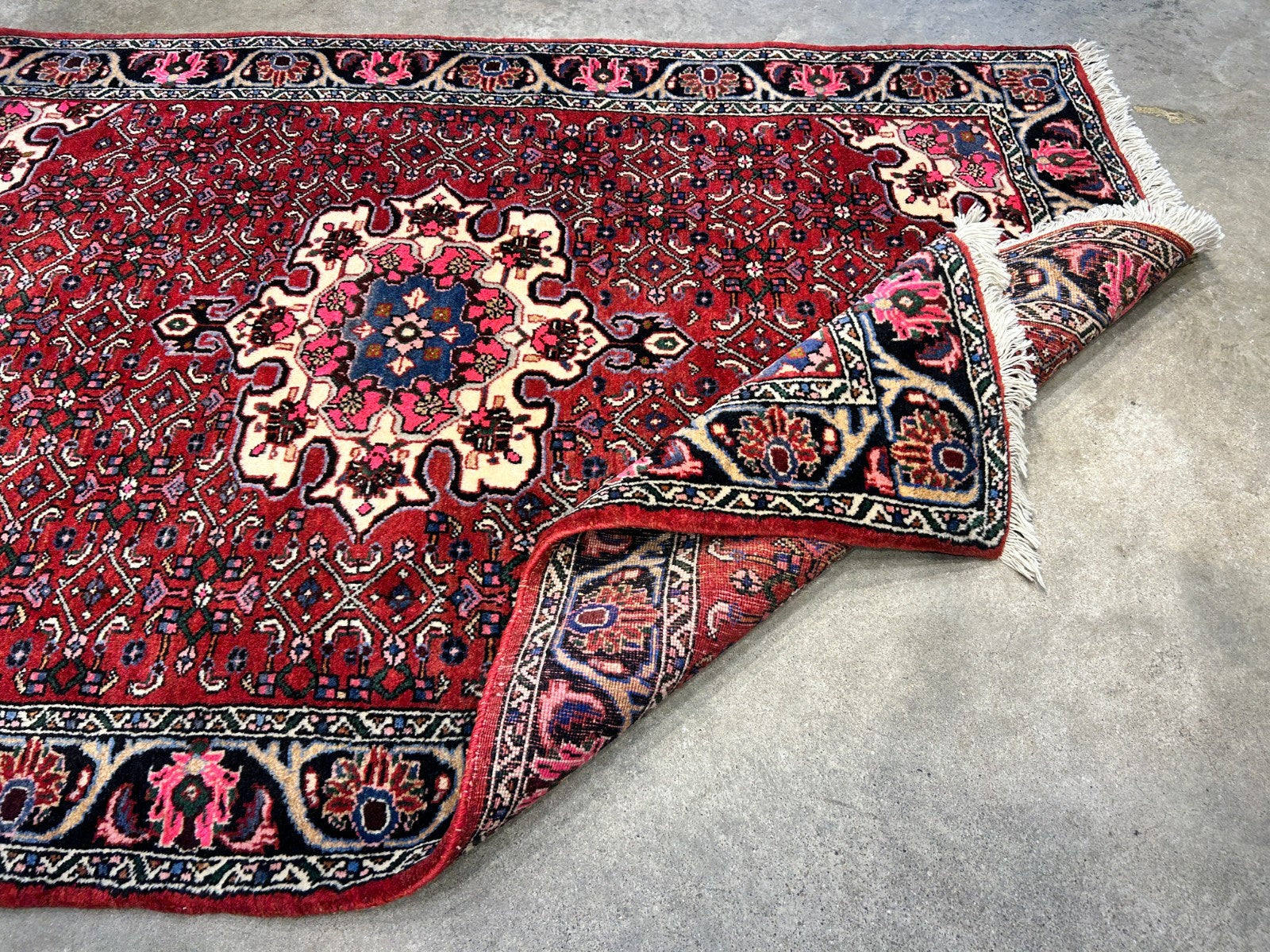 3'7"x5'3" Hand-Knotted 100% Wool Pile Persiane Tribal Bijare Rug