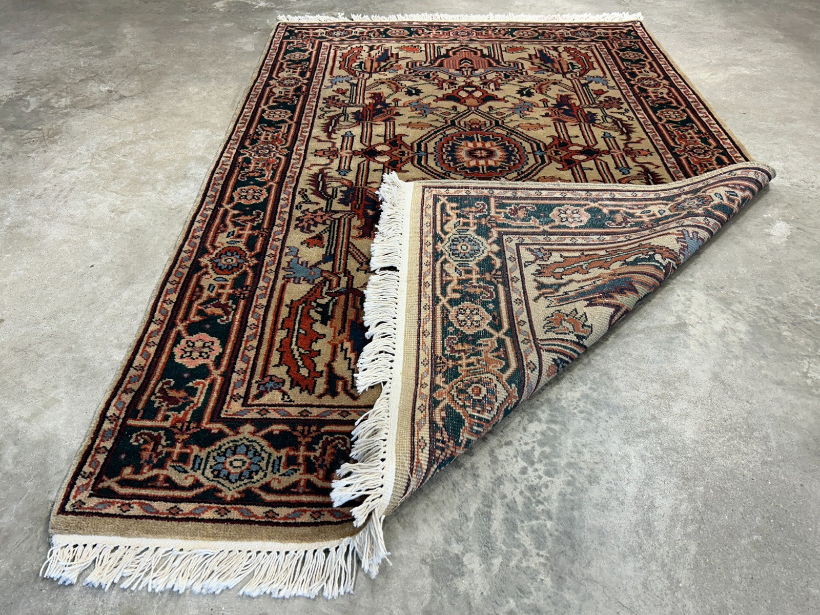 4'x6' Fine Hand-Knotted 100% Wool PileMahal Design Area Rug - Carpet