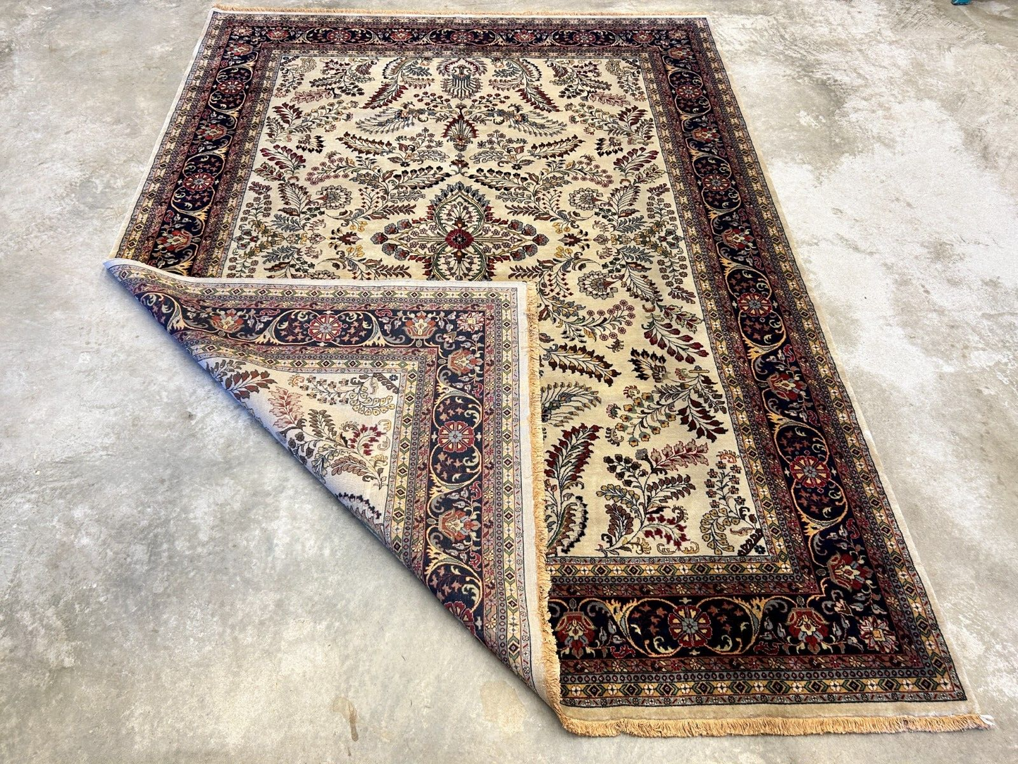 8'8"x11'8" Hand-Knotted 100% Lamb Wool Sarouke Design Carpet - Area Rug