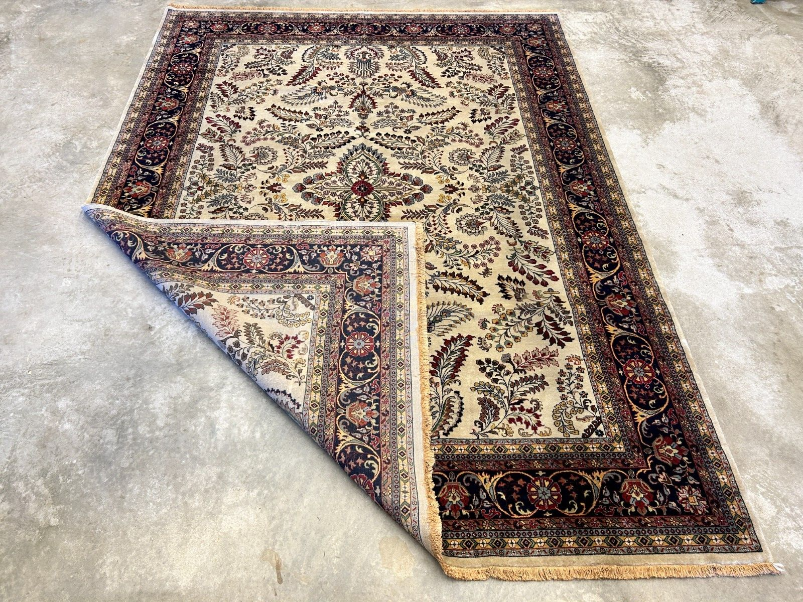 8'8"x11'8" Hand-Knotted 100% Lamb Wool Sarouke Design Carpet - Area Rug