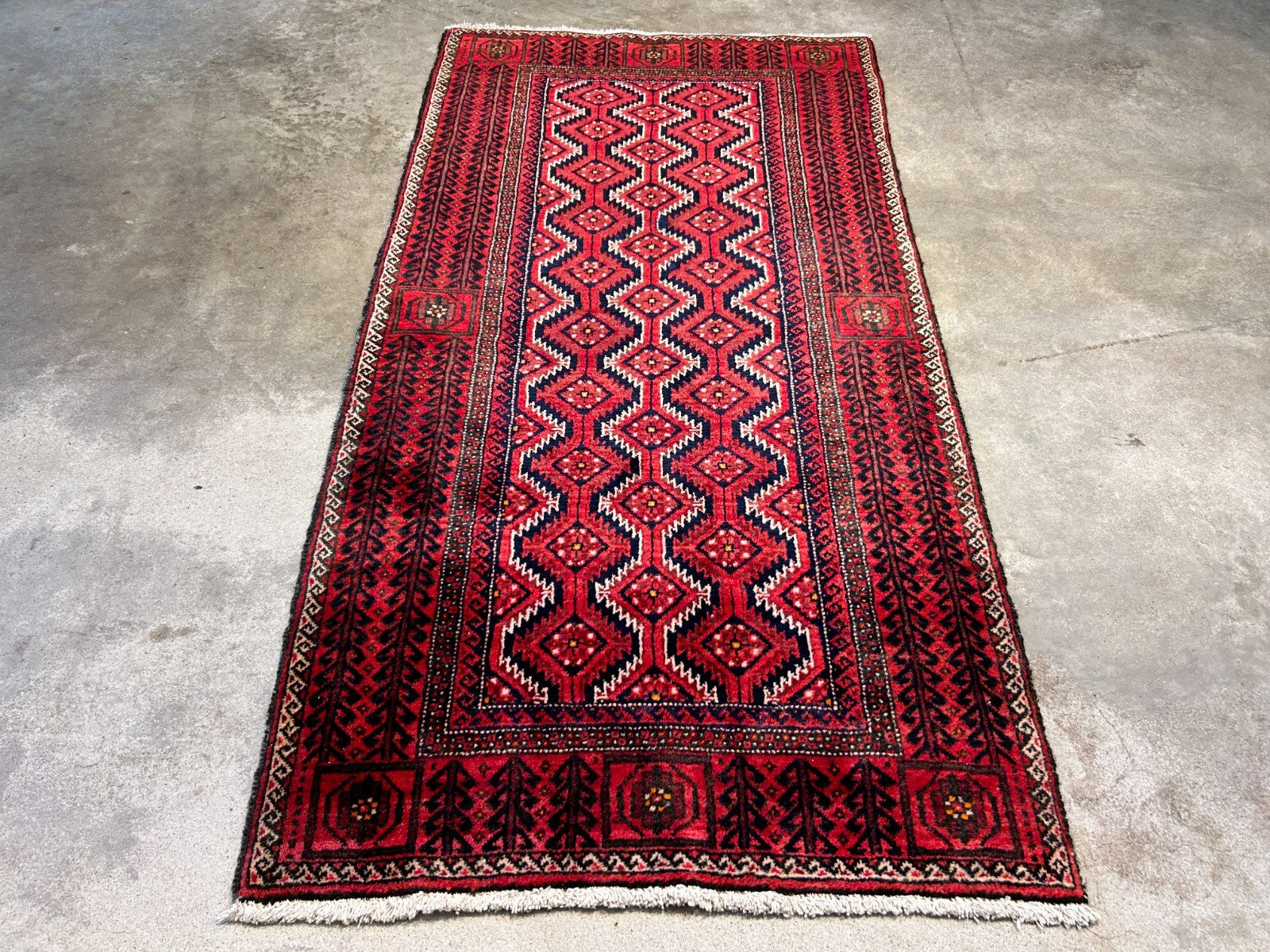 3'3"x6'2" Hand-Knotted 100% Wool Pile Persiane Balouchie Rug