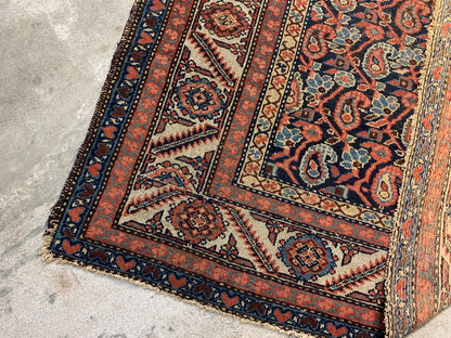 5'x11'2" Antique Hand-Knotted 100% Wool Pile Malayeri Runner Rug - Carpet