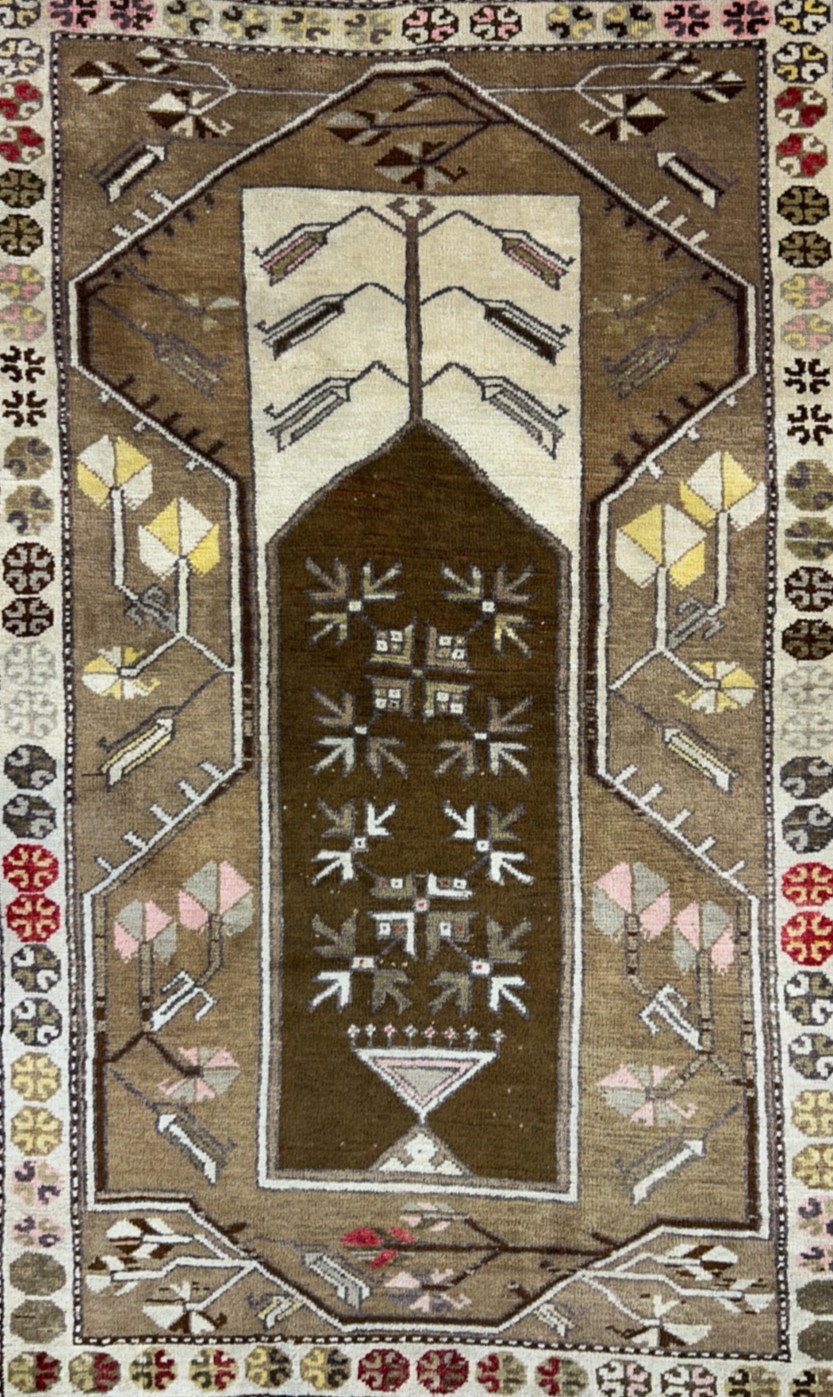 3'5"x5'3" Hand-Knotted 100% Wool Pile Kazak Area Rug - Carpet