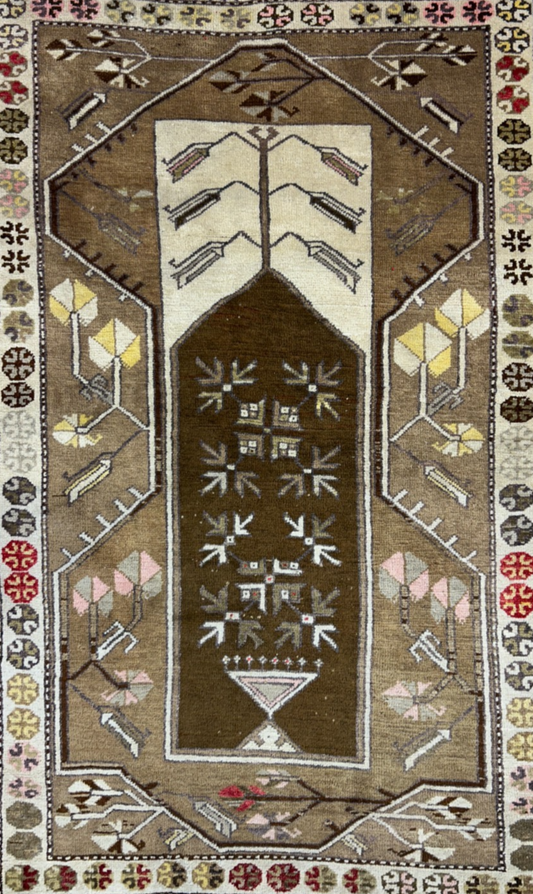 3'5"x5'3" Hand-Knotted 100% Wool Pile Kazak Area Rug - Carpet