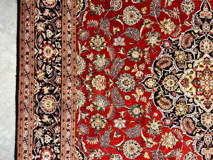 6'10"x9'9" Exquisite Hand-Knotted 100% Silk Kashane Rug