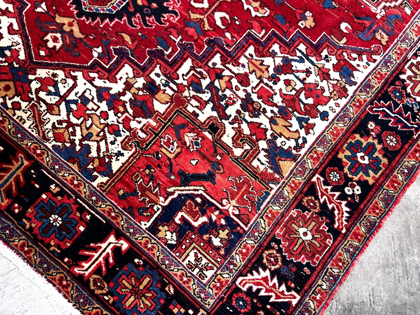 8'2" x 11'1'' Hand-Knotted 100% Wool Pile Herize Area Rug